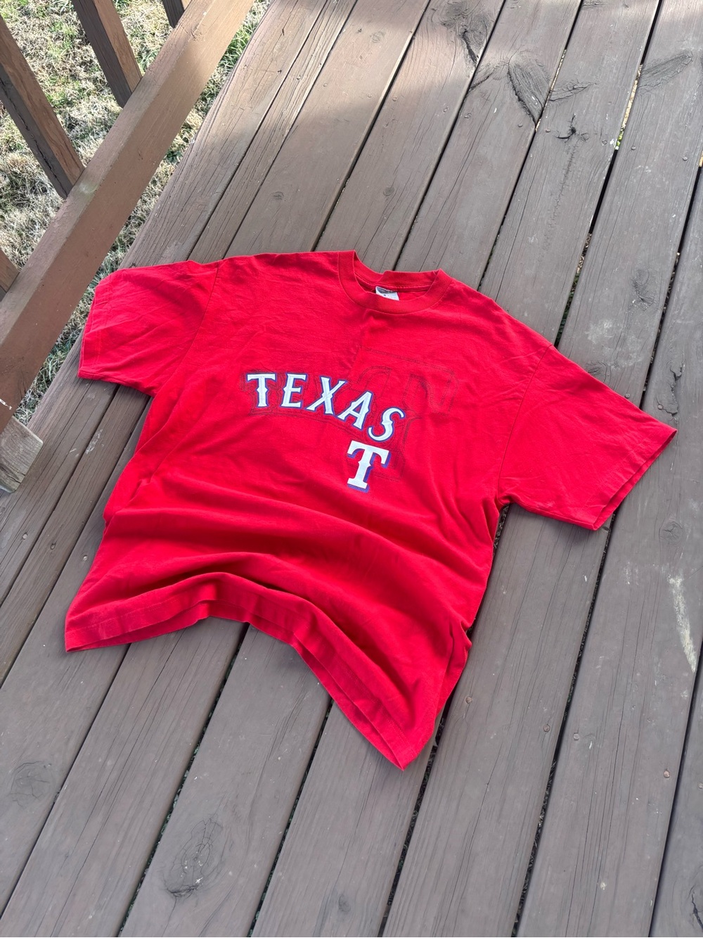 Texas Rangers Mens XL Red MLB Graphic Tee